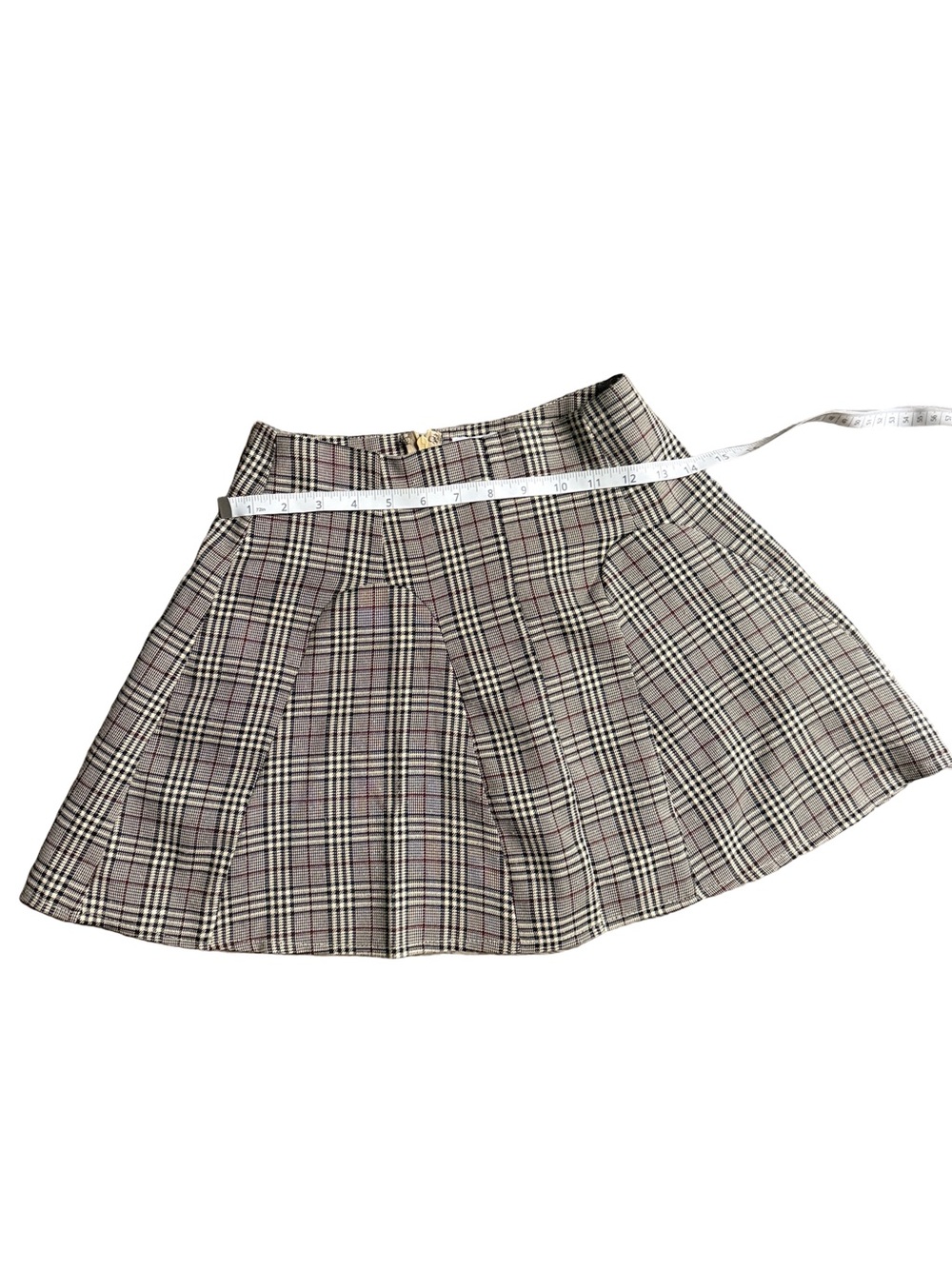 Princess Polly Plaid Pleated Mini Skirt in Beige and Pink